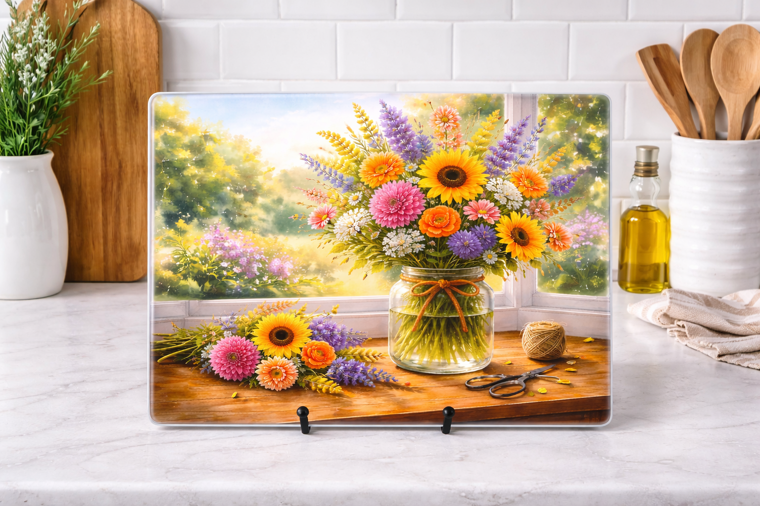 Floral Glass Cutting Board.