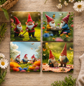 Whimsical Garden Gnome Coaster Set – Set of 4