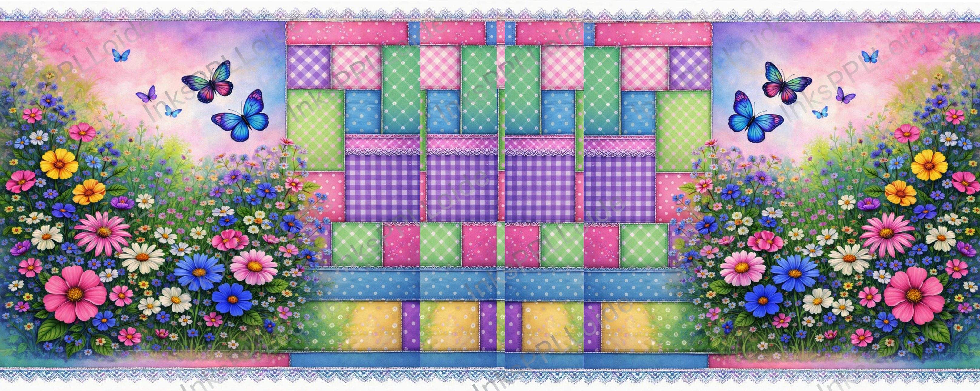 Cottage Garden Patchwork Mug – 15 oz Ceramic