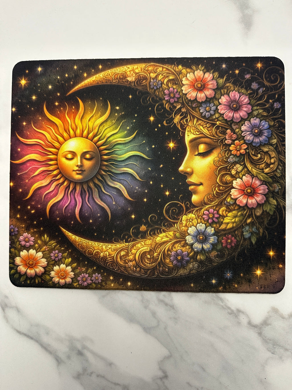 Celestial Sun & Moon Mouse Pad