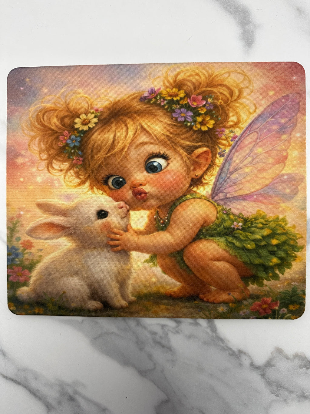 Fairy & Bunny Garden Mouse Pad