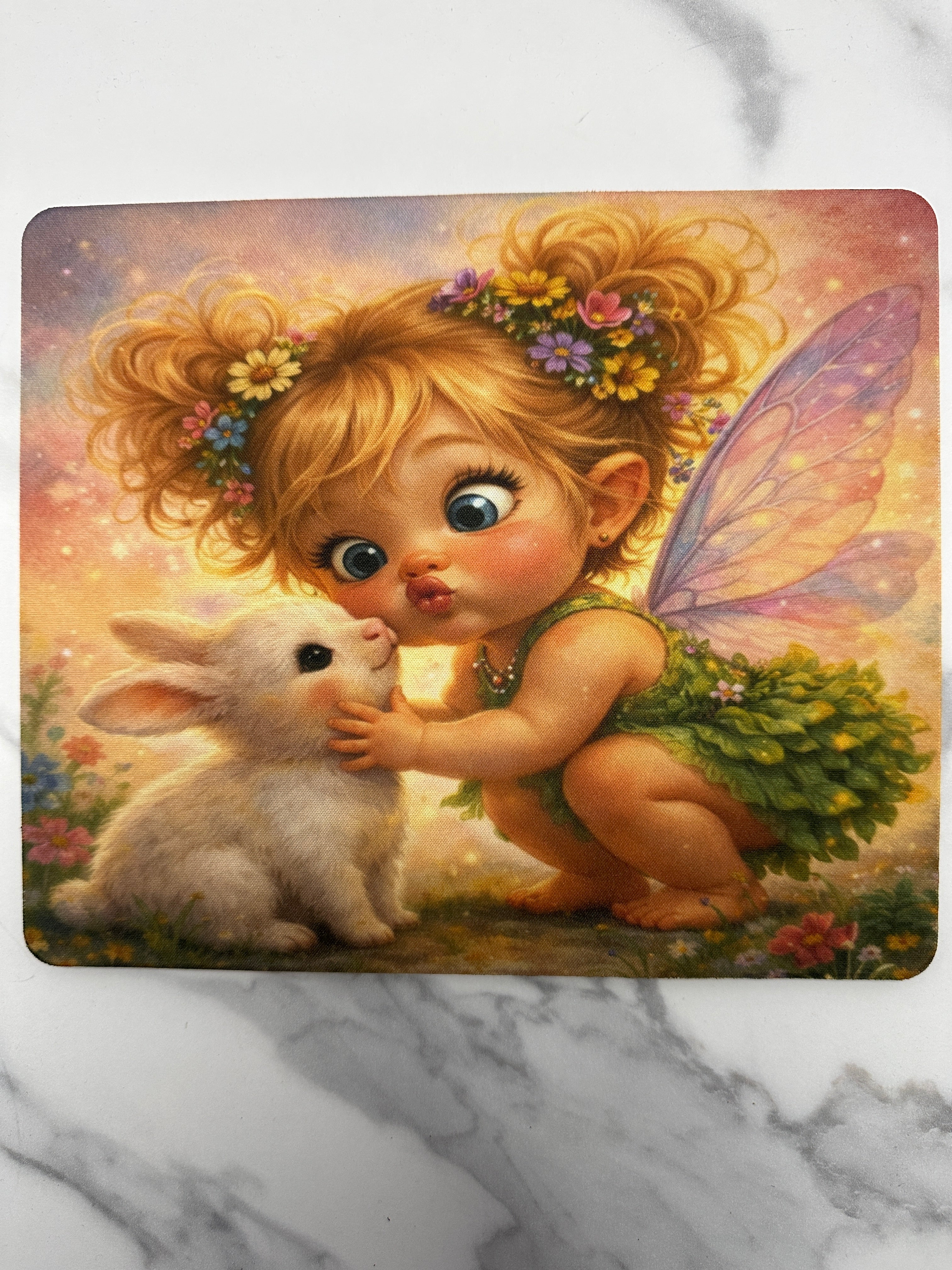 Fairy & Bunny Garden Mouse Pad