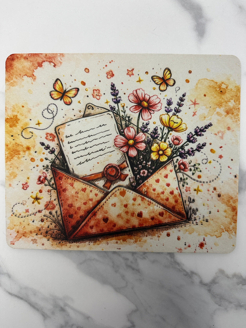 Love Letter Floral Mouse Pad
