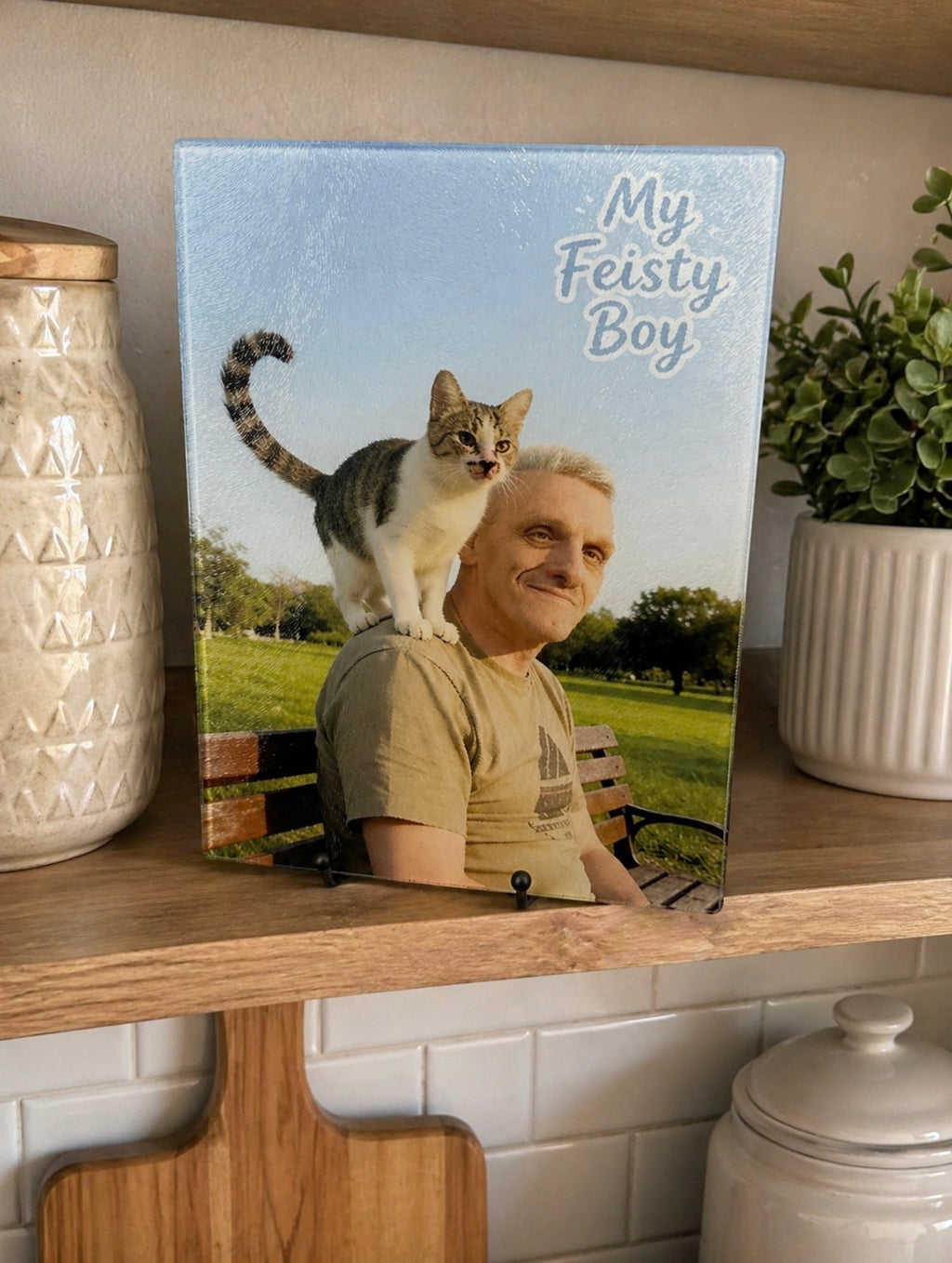 Feisty Boy - Custom Pet Memory Glass Cutting Board