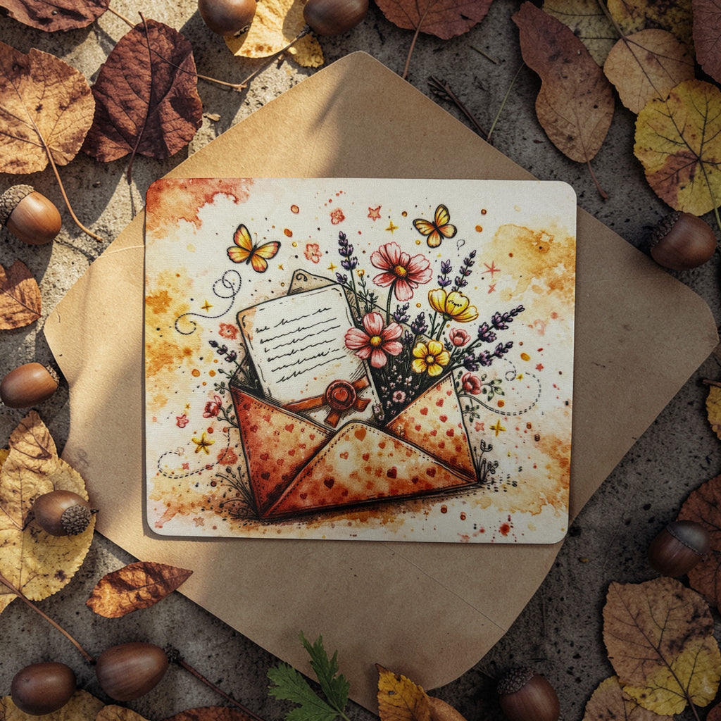 Love Letter Floral Mouse Pad