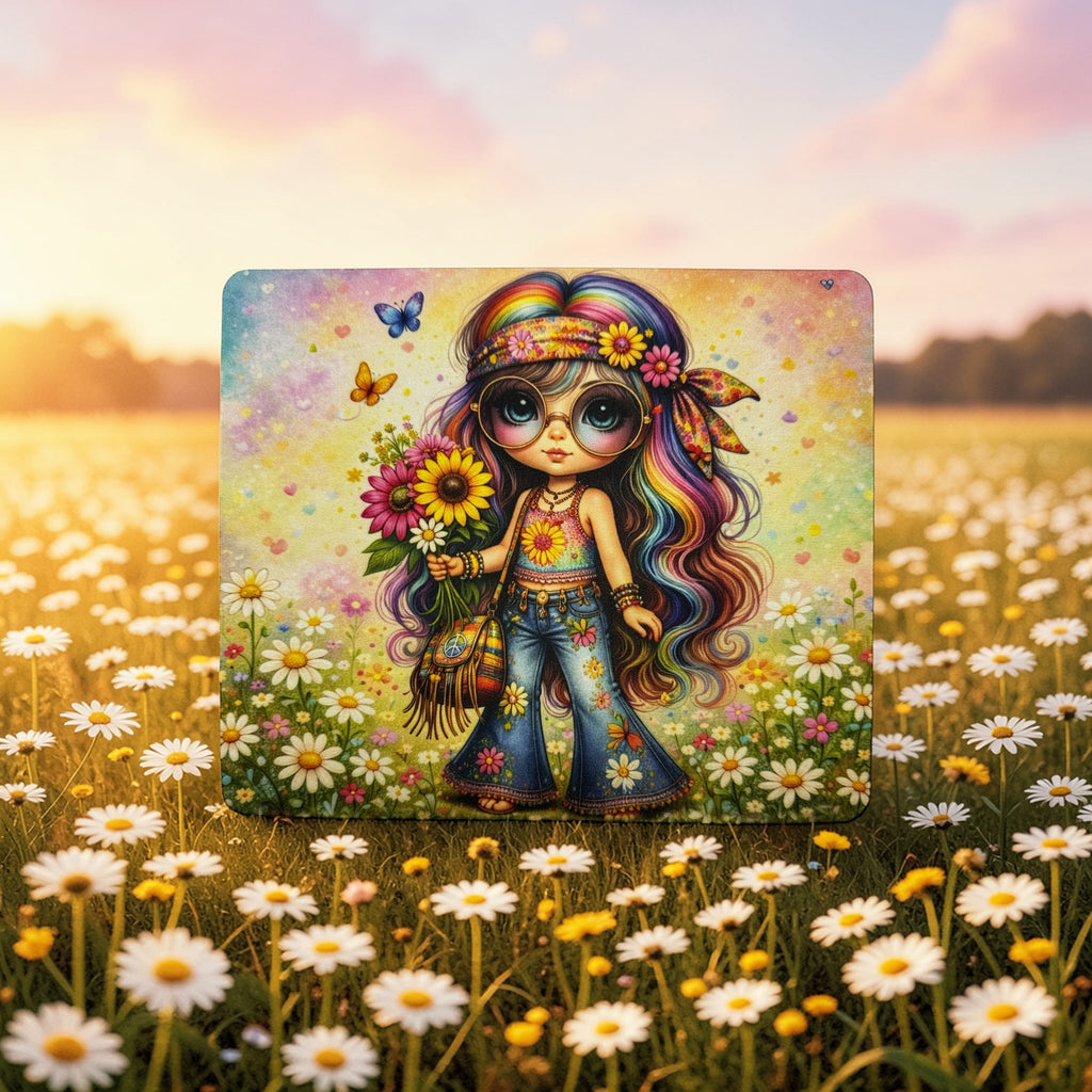 Boho Flower Child Mouse Pad