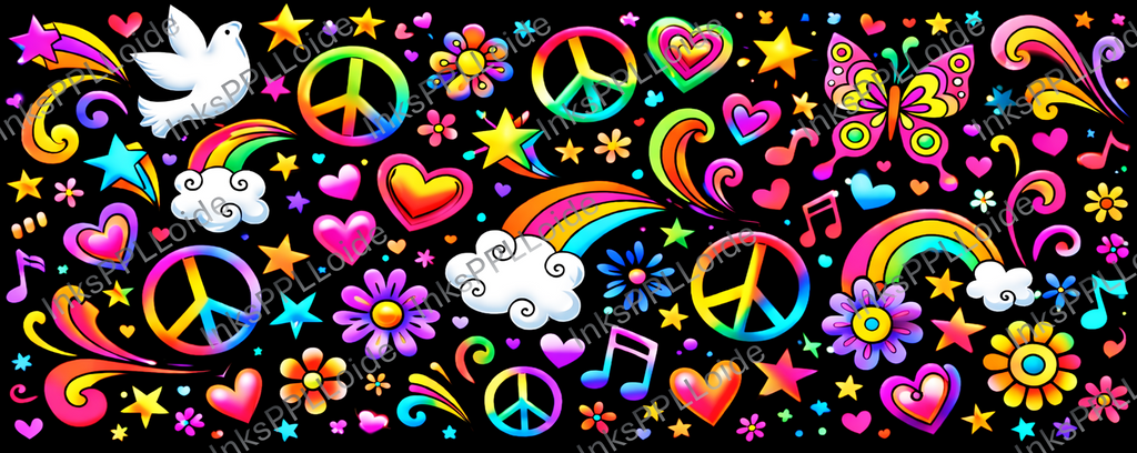 Groovy Peace & Love Mug – 15 oz Ceramic