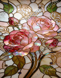 Stained Glass Rose Glass Cutting Board