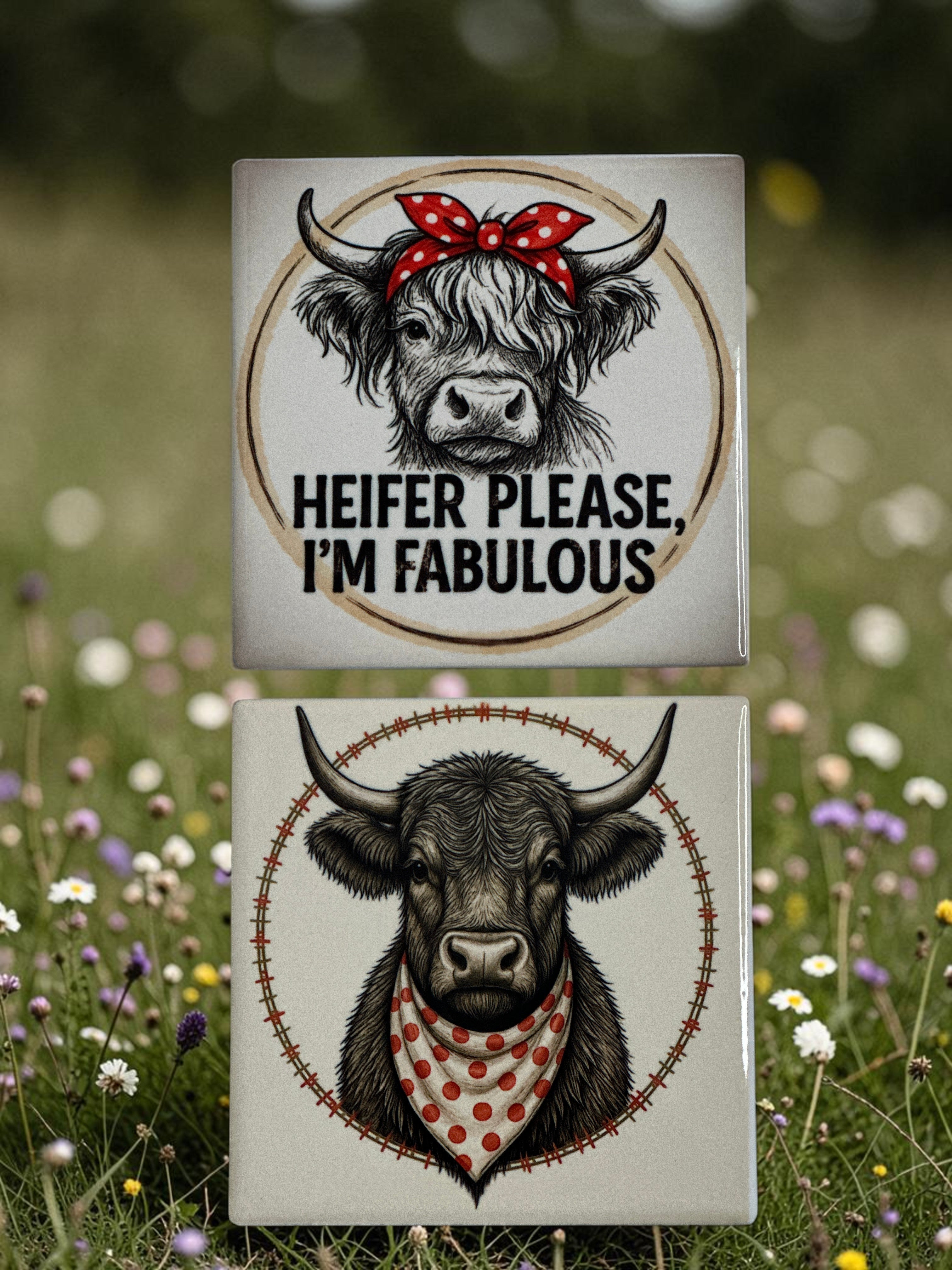 Heifer Please Coaster Set – Funny Farmhouse Style
