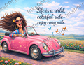Life is a Wild Colorful Ride Glass Cutting Board