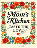 Mom’s Kitchen – Taste the Love | Floral Glass Cutting Board