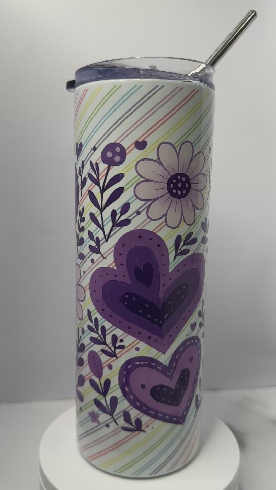 Purple Hearts & Floral Whimsy Design