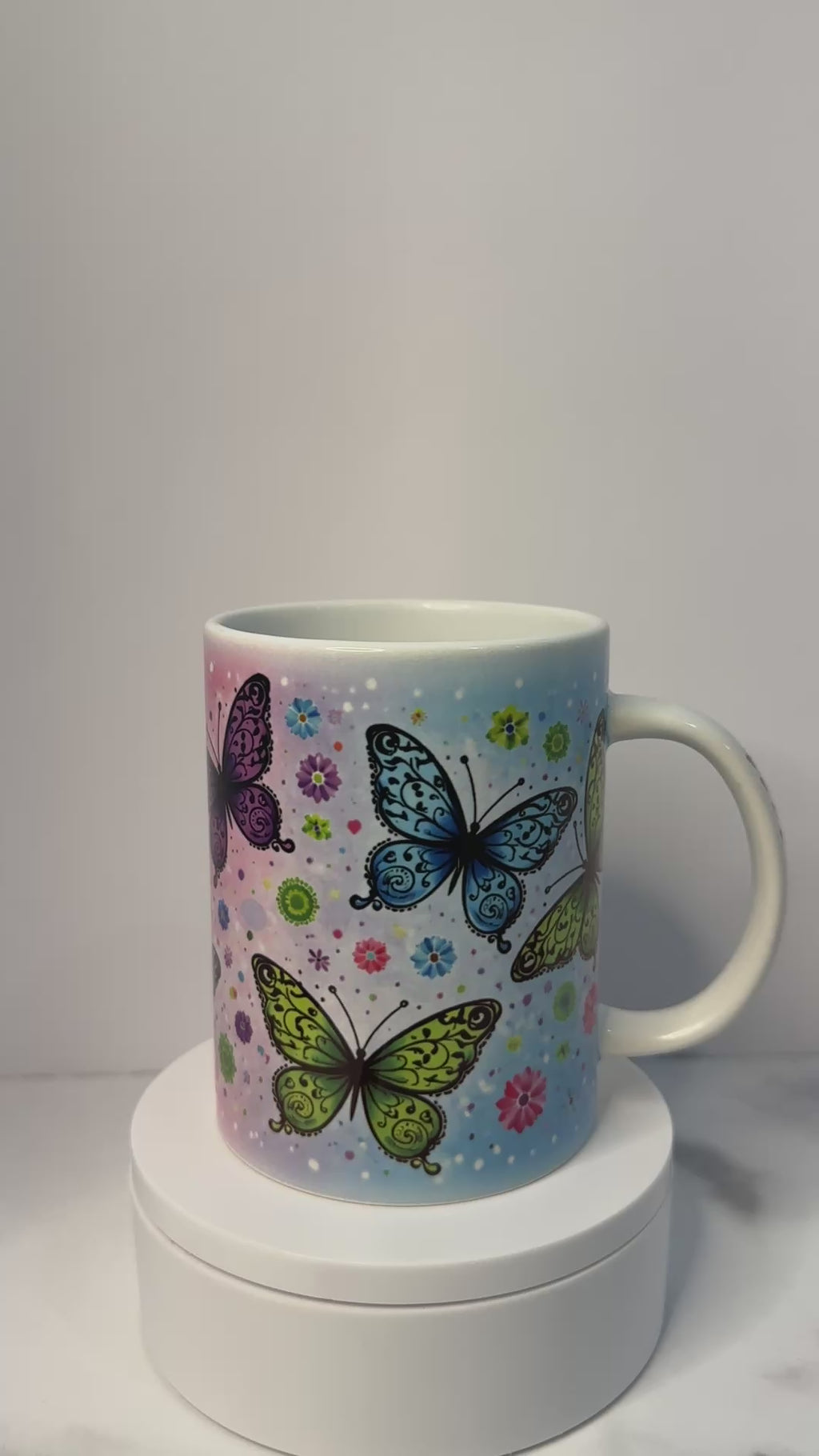 Vibrant Butterfly Garden Mug – 15 oz Ceramic
