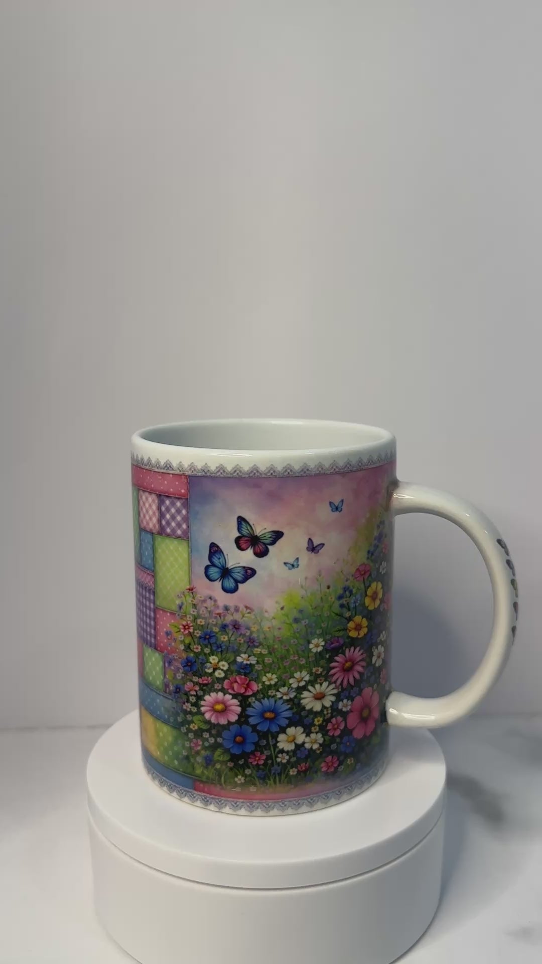 Cottage Garden Patchwork Mug – 15 oz Ceramic