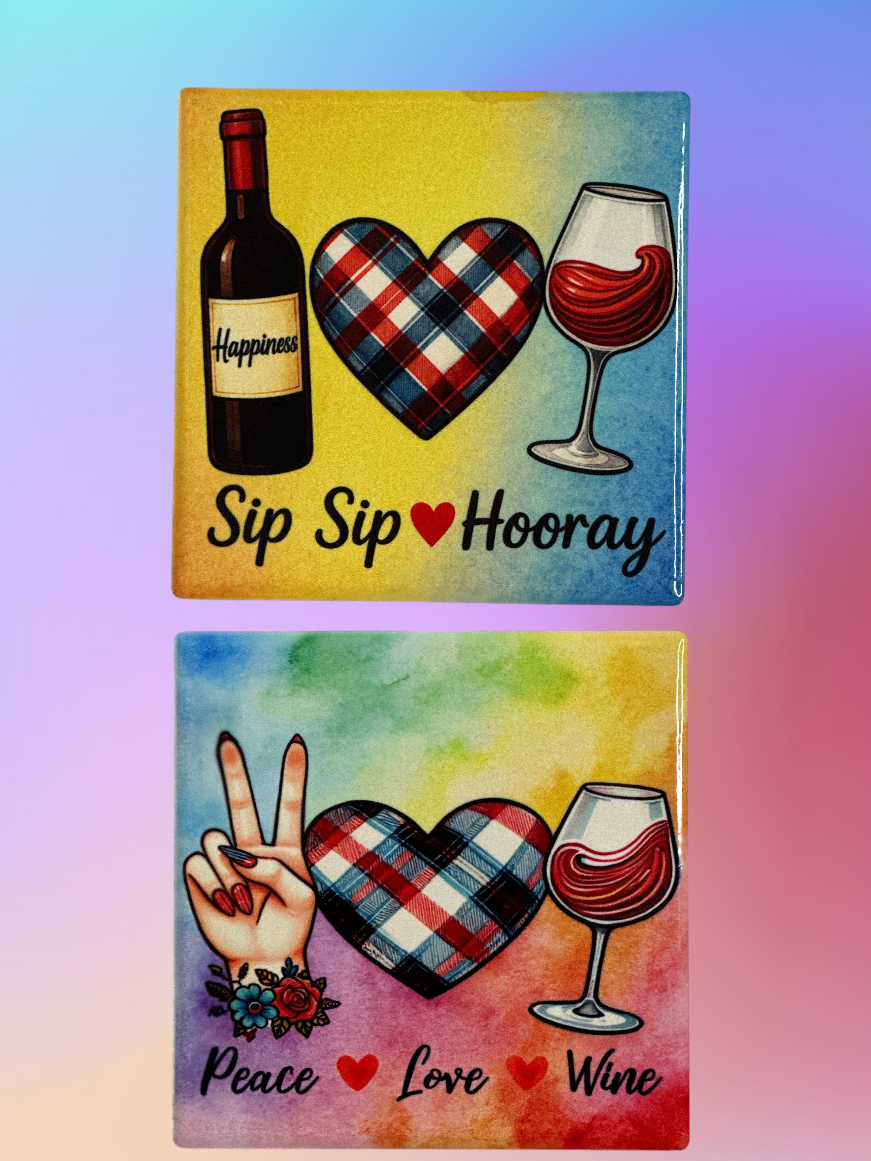 Sip Sip Hooray Coaster Set – Funny Wine Lover Gift